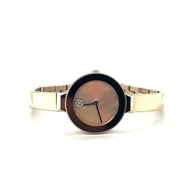 MOVADO BOLD ROSE GOLD MOTHER OF PEARL BEZEL 28mm WATCH - MB.01.3.34.6517 • $199.95