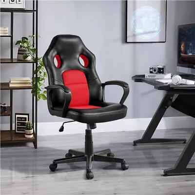 Home Office Leather Gaming Chair Adjustable Desk Racing Chair For Study Games  • £56.99