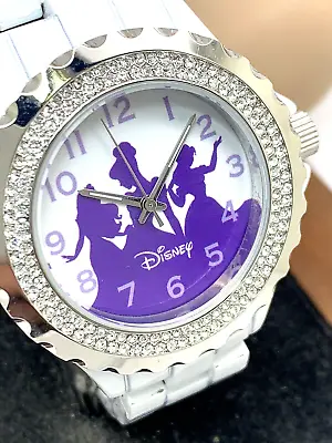 Disney Women's Watch Princess Purple White Dial Quartz 41mm Enamel Band • $29.69