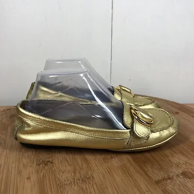 Me Too Shoes Womens 8 M Flats Carlie Gold Leather Event Loafers Slip On Career • $2.25