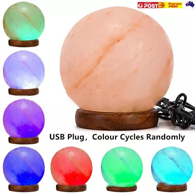 Himalayan Salt Lamp USB Natural Crystal Rock Cord Night Light Globes RGB AU • $19.99