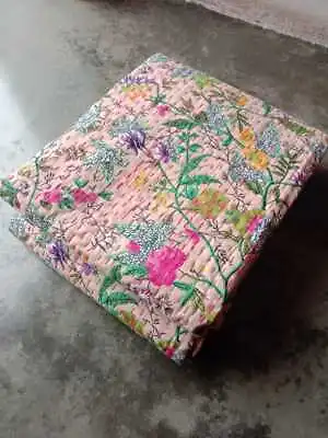 £31.24 • Buy Indian Handmade Kantha Floral Quilt Bedspread Throw Cotton Blanket Bedding Decor