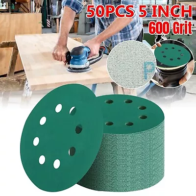 50Pcs 5in 600 Grit Wet Dry Sanding Discs Hook And Loop Orbital Sander Sandpaper • $13.48