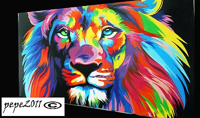 A0 A1 A2 A3 A4 Painting Poster Print For Glass Frame Tiger Lion Color Pop Art • $35.99