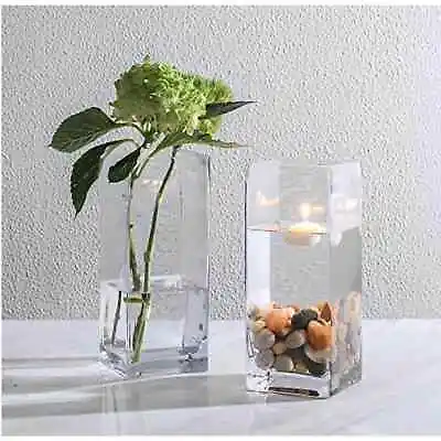 £23.73 • Buy Kenmore Housewares Glass Cube Vase Set Of Two