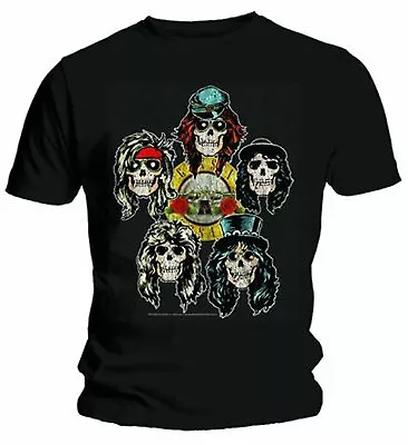 Official Guns N Roses Vintage Heads Mens Black T Shirt Guns N Roses Classic Tee • £19.95