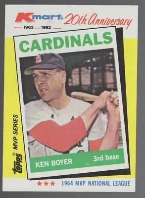 1982 Ken Boyer Topps 20th Anniversary K-Mart Baseball 1964 MVP N.L • $1.46