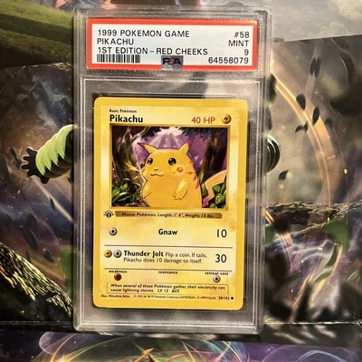 $585 • Buy 1999 Pokemon Shadowless 1st Edition 58 Pikachu Red Cheeks PSA 9 MINT