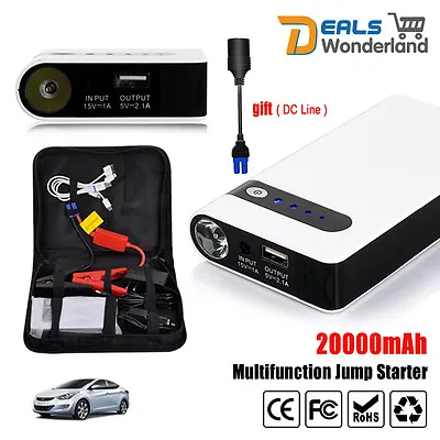 Portable Car Jump Starter Power Bank Pack Vehicle Charger Battery Engine Booster • $45.55