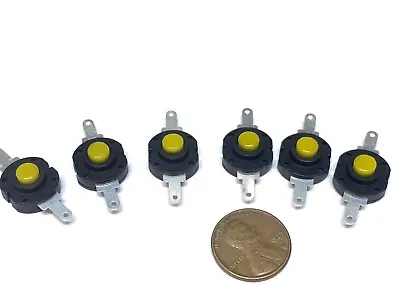 6 Pieces Yellow  Flashlight Button Latching Tactile Switch On Micro On/off B28 • $9.70