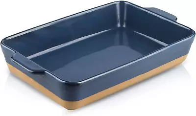 Large Casserole Dish 9X13 Baking Dish For Oven Ceramic Lasagne Pan Deep (Blue) • $42.50