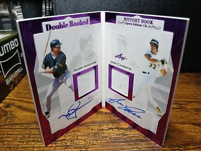 2023 Leaf History Book MARK McGWIRE JOSE CANSECO Dual Jersey Auto Autograph 3/10 • $125