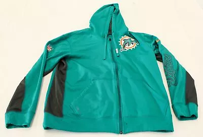 Miami Dolphins Men's Nike Full Zip Drawstring Hoodie EJ1 Teal Blue Medium  • $21.99