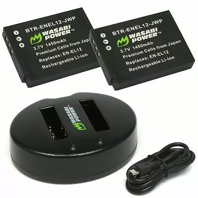 Wasabi Power EN-EL12 Kit EN-EL12 Battery - Nikon Coolpix W300 KeyMission 170 360 • $65.95