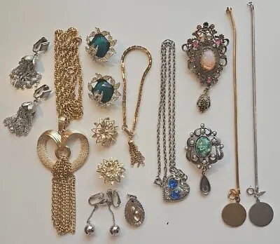 Vintage Signed Sarah Coventry Jewelry Lot W Contessa Brooch Holiday Ice Earrings • $52