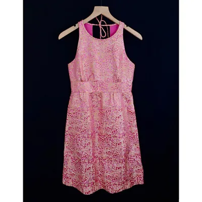 J.Crew Cotton&Silk Floral Print Jacquard Dress Sample In Hibiscus-Size 6 -NWOT • $28
