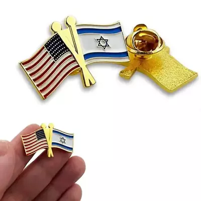 U.S. American Flag And Israeli Flag Of Israel Lapel Pin FREE USA SHIPPING SHIPS • $9.99