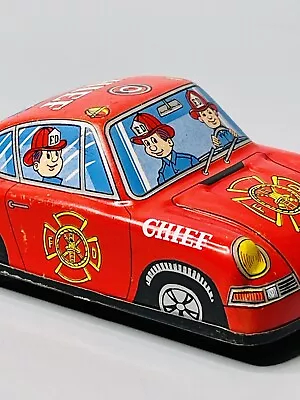 Vintage Red Tin Fire  Chief  Car FD-2221 Made By Ohta Japan Used • $10.99
