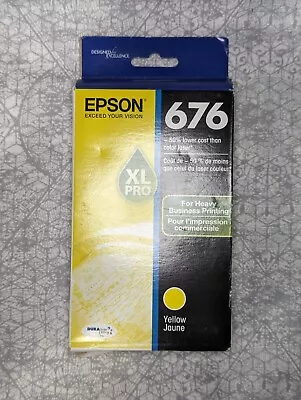 Original Epson 676 XL Pro Ink Cartridge - Yellow - Exp 11/2017 - New In Box! • $7.99