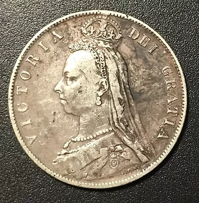 1891 Great Britain 1/2 Half Crown Coin .925 Silver Queen Victoria • $35