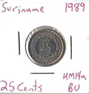 Coin Suriname 25 Cents 1989 KM14a • $1.29