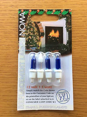 Noma 12v 1.1w W1 Blue Christmas Fairy Light Spare Lamps 4 Pack Inc Fuse Bulb • £9.99