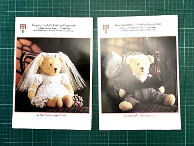 BRIDE & GROOM 22  Teddy Bear Wedding Clothes Knitting Patterns Jacquay Yaxley • £8.50