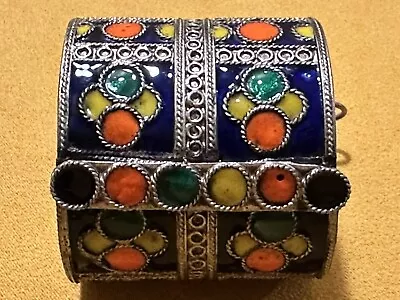 Vintage Berber Moroccan Enamel Wide Cuff • $200