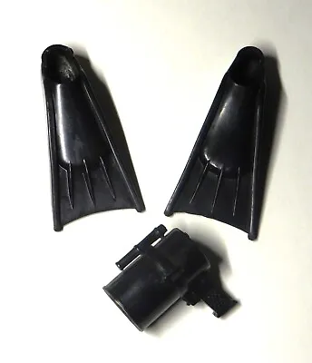 1960's HASBRO GI JOE Air Sea Rescue Black Swim Fins & Blinker Search Light • $12.99