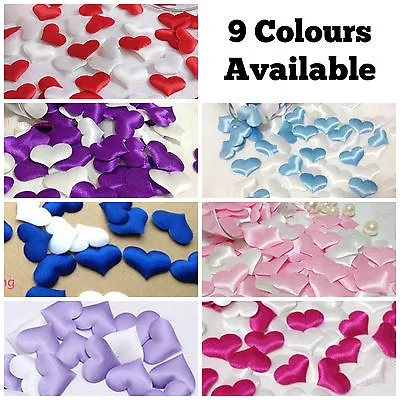 Satin Padded Fabric Love Heart Arts And Crafts Embellishment Card Decoration Diy • £2.49