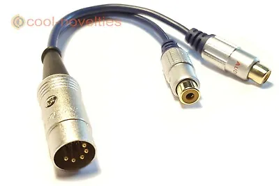 Naim / Quad 5 Pin Din To Phono Rca Sockets Ofc Interconnect Cable (15 Cm) • £14.39