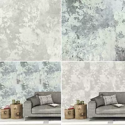 Grandeco Exposure Tempera Rough Concrete Stone Luxury Wallpaper 3 Colours • £13.79