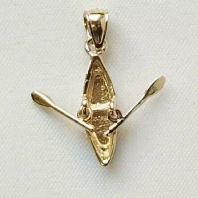 Vintage Kayak Canoe Pendant Charm Pendant Vintage Pendant 14K Yellow Gold Plated • $104.99