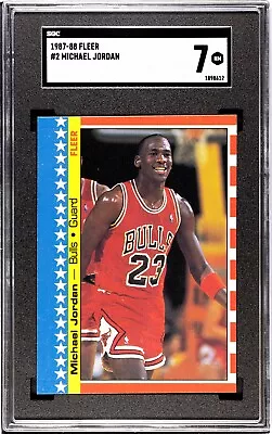 1987-88 Fleer Sticker #2 Michael Jordan Chicago Bulls Sgc 7 Nm • $129