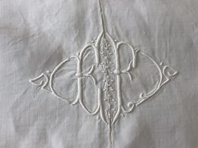 Vintage French Metis Monogrammed Sheet.  200cm X 306cm.  EE  • £20