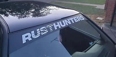RUSTHUNTERS Sunstrip ALL CARS Vinyl Sticker Transfer Decal Car Automotive • £14.99