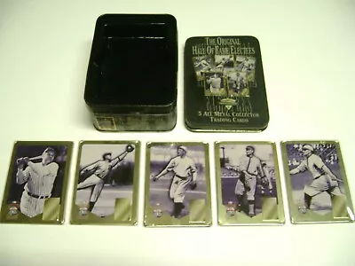 1994 Cooperstown Collection 5 METAL Card HALL OF FAMERS SET+T IN Babe Ruth +++ • $24.95