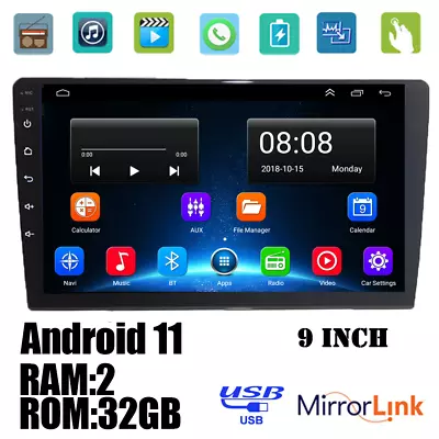 Android11 9inch 2+32G GPS Navigation Car MP5 Stereo Player WIFI Bluetooth HD SWC • $56.04