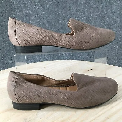 Me Too Shoes Womens 7.5 M Yazi Slip On Loafers Beige Almond Toe Casual Low Heels • $24.69