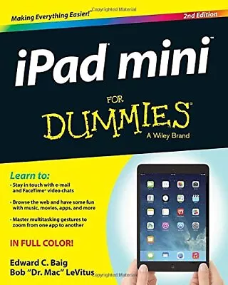 IPad Mini For Dummies (For Dummies (Computers)) By LeVitus Bob Book The Cheap • £3.49