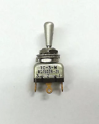 MS75028-21 AH TC-3-M SPDT ON-OFF-ON Mini Toggle Switch ~ Mil-Spec N.O.S. • $7.95