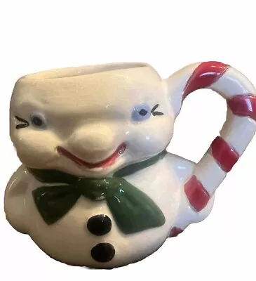 Hand-Painted Frosty The Snowman Ceramic Christmas Mug Cup Vintage 70’s • $15