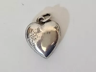 Vintage Sterling Silver Heart Pendant Locket Fob For Pocket Watch Chain ! ЮQ117 • $26