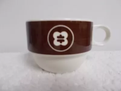 Vintage Villeroy & Boch Ivory & Brown Stackable Porcelain Coffee Tea Cup Mug • $11.99