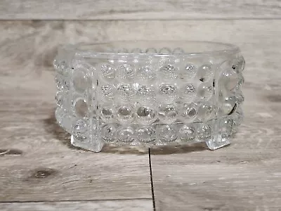 Vintage Thousand Eye Hobnail Duncan Miller Clear Trinket Candy Dish Footed • $15