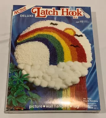 Vintage McNiel Latch Hook Kit Wall Hanging Rug Rainbow • $45