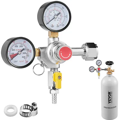 VEVOR 5 Lbs CO2 Tank Aluminum CO2 Regulator Gauge With Check Valve CGA320 • $32.89