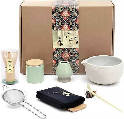 Japanese Matcha Tea Set Matcha Bowl With Pouring Spout Matcha Whisk Tea Scoop • $31.27