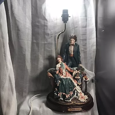 THE MIRELLA COLLECTION FIGURINE LAMP Victorian Parlor Man Woman VTG • $60