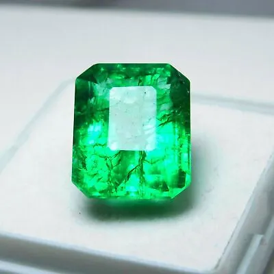 10 Ct Natural Rare Emerald Cut Colombian Green Emerald Certified Loose Gemstone • £11.14